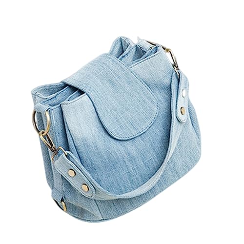 NOGRAX Damen-Umhängetaschen Lässige Denim -Tasche Für Frauen Schulter -Crossbody -Tasche Mehrere Taschen Damen Handtasche Weibliche Totes Blau-Light-Blue,26x21x19cm von NOGRAX