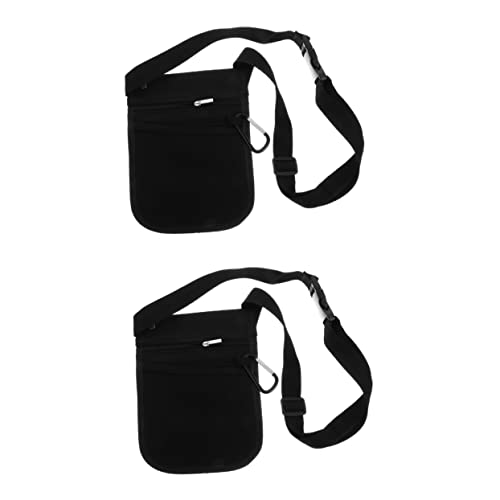 NOLITOY 2 STK Medizinische Gürteltasche laufende Hüfttasche Kordel-Organizer für die Reise Gürtel Utility-Kit medizinische Tasche Medical Bag Taschenbeutel Umhängetasche Oxford-Stoff Black von NOLITOY