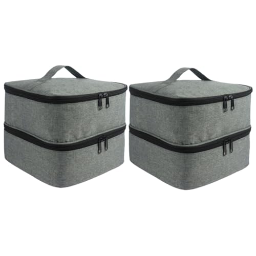 NOLITOY 2St doppelte Tasche mit großem Fassungsvermögen Kosmetiktasche Storage Boxes aufbwahrungs-Box Aufbewahrungsbeutel für Nagelkunst Damen Aufbewahrungstasche Nylon von NOLITOY