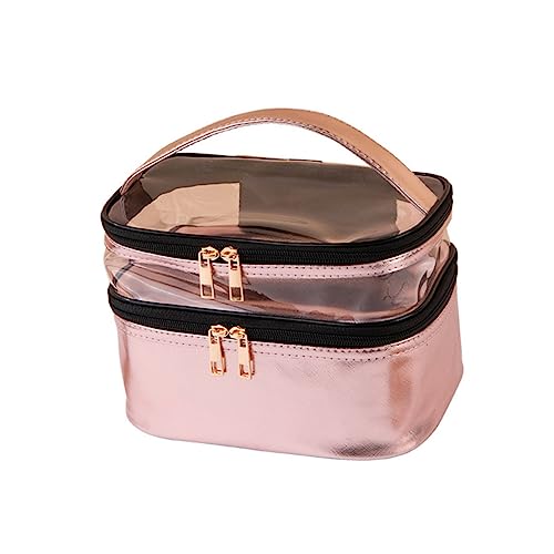 NOLITOY 3 STK Handwaschbeutel wasserdichte Einkaufstasche klarer Zugkoffer durchsichtige Kosmetiktasche tragbare Kosmetiktasche Make-up-Taschen Rosa Kosmetiktasche tragbare Tasche Pu von NOLITOY