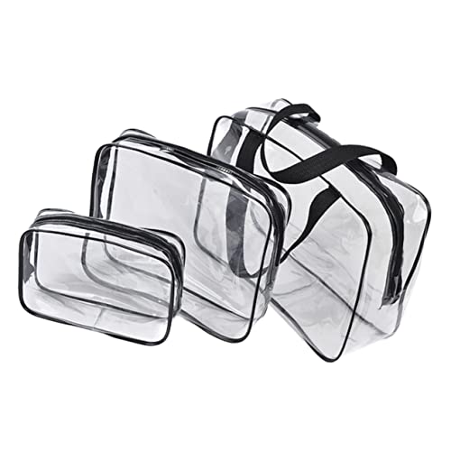 NOLITOY 3er Set Transparente wasserdichte Kulturtaschen Multifunktionale PVC Make up Taschen Für Reisen Kosmetik Und Toilettenartikel Tragbare Aufbewahrungstaschen von NOLITOY