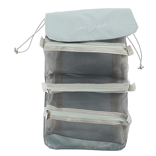 NOLITOY Kulturbeutel Zum Aufrollen Reise-Make-up-Organizer Kosmetik Tasche Reise-Make-up-pinselhalter Reise-kulturbeutel Für Damen Kulturbeutel Hängen Miserabel Bausatz Grey Oxford-Stoff von NOLITOY