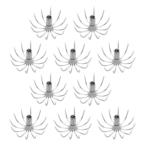 10 x Tintenfischhaken, dick, Edelstahl, mit Widerhaken, Regenschirme, Haken, Meeresangeln, Fische, Tintenfische, Jigangeln, Köderhaken 10 x Tintenfischhaken, dick, Edelstahl, mit Widerhaken, Regenschirme, Haken, Meeresangeln, Fische, Tintenfische, Jigangeln, Köderhaken von NOLOWY