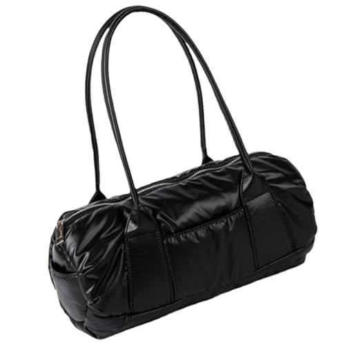 NOLOWY Damentasche aus PU-Leder, Schultertasche, weiche Unterarmtasche, koreanische Stile, Handtasche, Zylindertasche, einfache Achseltasche, Einkaufstasche von NOLOWY