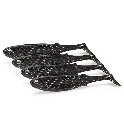 NØMIS Gummifische Charlie Coal | Gummifisch Set 4er x 12 cm | Angelzubehör | Gummifische Set Hecht Zander Dorsch u. Norwegen Angeln | Angelköder | Gummiköder | Hecht Köder | Gummifisch Hecht | schwarz NØMIS Gummifische Charlie Coal | Gummifisch Set 4er x 12 cm | Angelzubehör | Gummifische Set Hecht Zander Dorsch u. Norwegen Angeln | Angelköder | Gummiköder | Hecht Köder | Gummifisch Hecht | schwarz von NØMIS