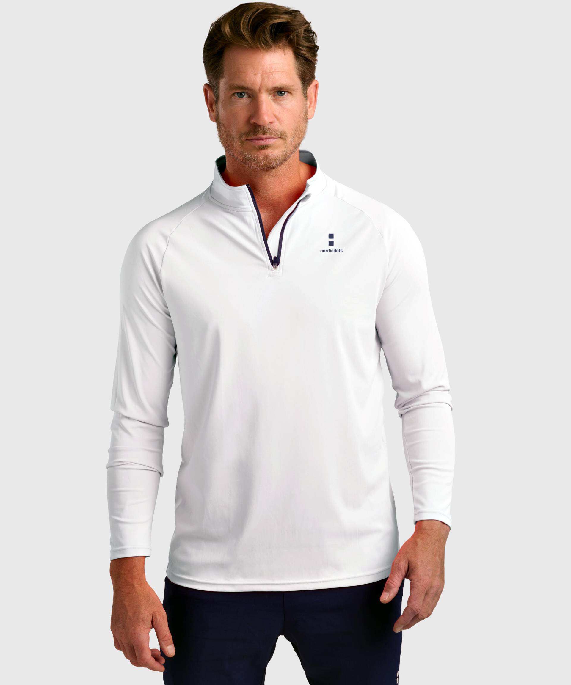 Herren Performance LongSleeve Tenis/Padel Weiß von NORDICDOTS