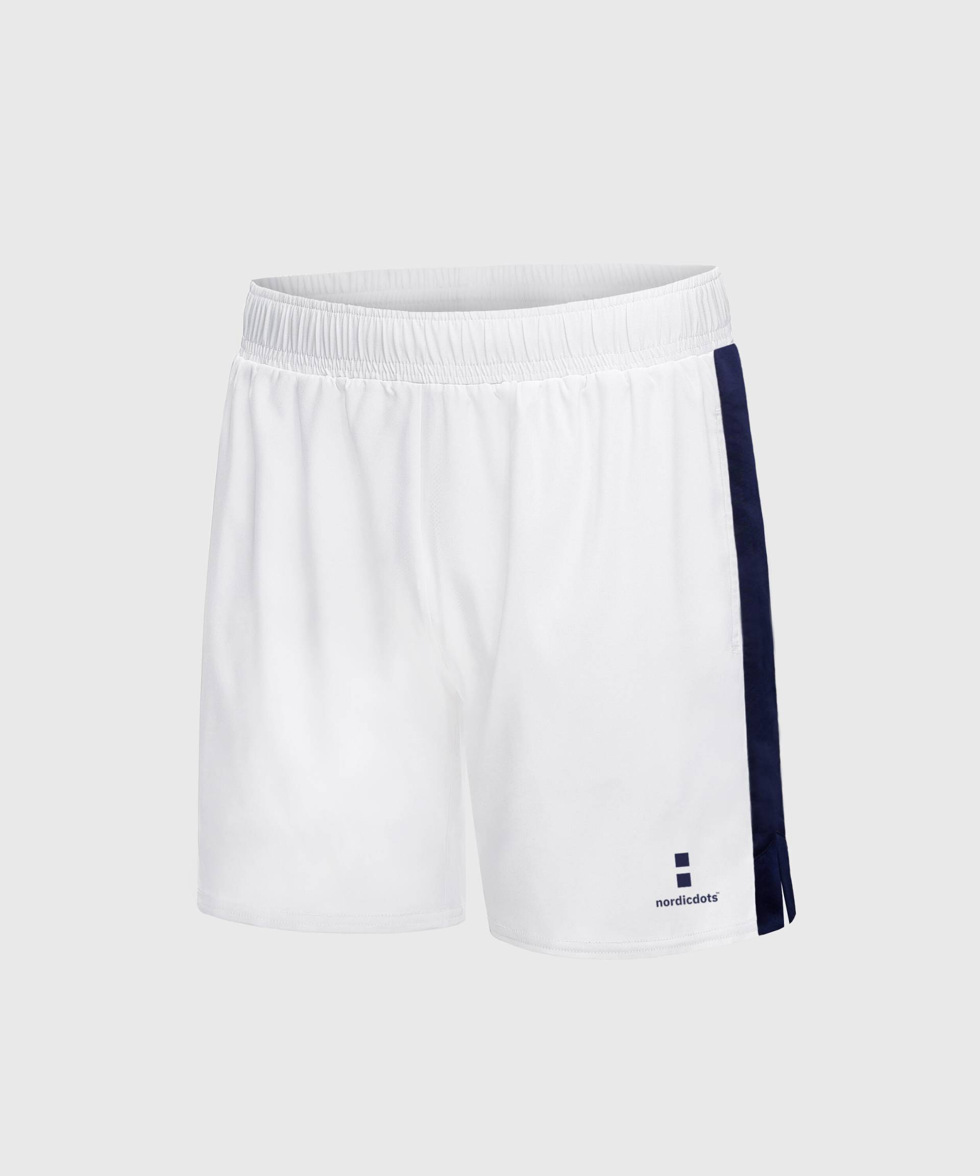 Performance Tennis/Padel Shorts Herren Weiß/Navy von NORDICDOTS