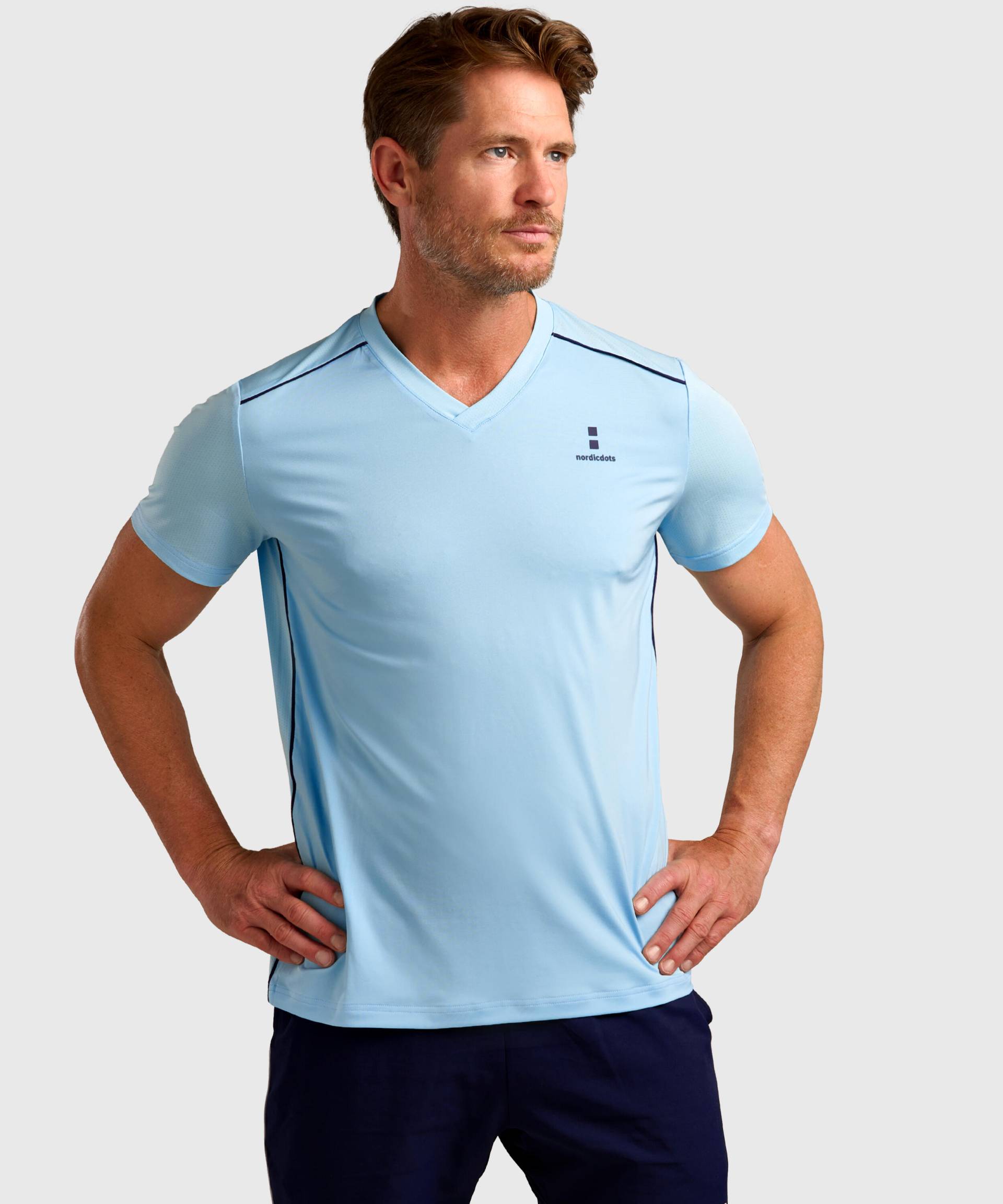 Performance Tennis/Padel T-Shirt Herren Cooling Blue von NORDICDOTS