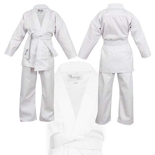 NORMAN Weiß Kinder Karate-Anzug Gratis Weißer Gürtel Kinder Karate-Anzug - Weiß, 110cm NORMAN Weiß Kinder Karate-Anzug Gratis Weißer Gürtel Kinder Karate-Anzug - Weiß, 110cm von NORMAN