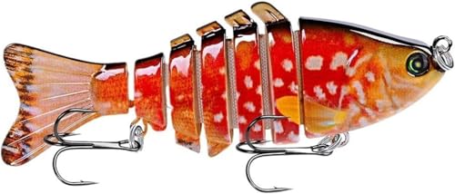 NOURIS Pike Set Gear Hooks Lure 10cm Multi-Section Fish Lure Plastic Hard Bait 15.61g Lure Bionic Bait Fishing Lure Bait(E) von NOURIS