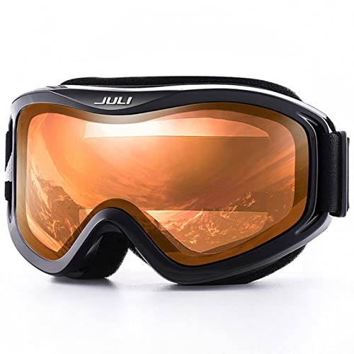 NOURIS Skibrille, Professionelle Skibrille Doppelschichtlinse Antibeschlag-Skibrille Skifahren Männer Frauen Schneebrille-C13 Grün(C3-3 Orange) von NOURIS