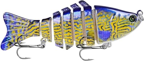 Pike Set Gear Hooks Lure 10cm Multi-Section Fish Lure Plastic Hard Bait 15.61g Lure Bionic Bait Fishing Lure Bait(H) von NOURIS