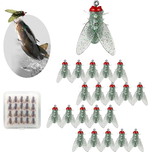 Fly Fishing Bait, 2024 New Fly Hook Soft Bait, Silicone Flies Artificial Fishing Lure with Sharpened Hook, Bait with Exquisite and Realistic for All Kinds of Waters. (A-20pcs,8mm) von NPSMOPC