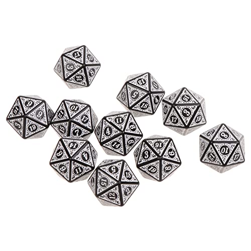 NPXUAMTJ 10 Stück 20-seitige D20 Spiel-Würfel, RPG, Party, Acryl, lustige Familie, Pub, Club, Spielzubehör von NPXUAMTJ