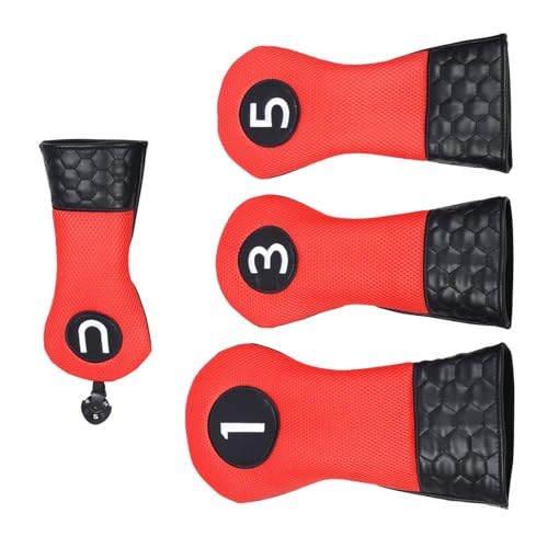 4Pcs PU Golfschläger Putter Headcover Golfplätze Club Head Covers Golfplätze Männer Frauen Golfplätze Fahrer Golfplätze Club Eisen Headcover von NPYQ