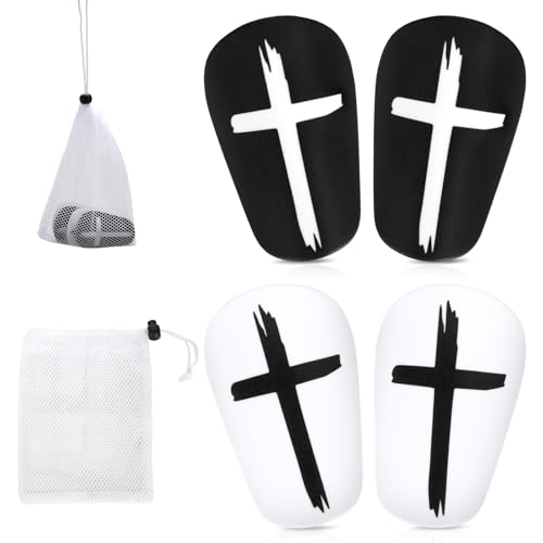 2 Paar Fußball-Schienbeinschoner, 8 x 5cm Schwarz & Weiß Kreuz Schutz Fußball-Schienbeinschoner Mini Schienbeinschoner Fußball Ausrüstung für Jugendliche Jungen Mädchen Erwachsene 2 Paar Fußball-Schienbeinschoner, 8 x 5cm Schwarz & Weiß Kreuz Schutz Fußball-Schienbeinschoner Mini Schienbeinschoner Fußball Ausrüstung für Jugendliche Jungen Mädchen Erwachsene von NQEUEPN