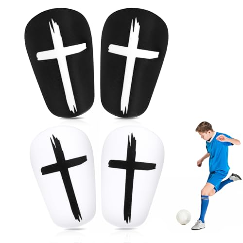 2 Paare Fußball-Schienbeinschoner, 8x5cm Schwarz-Weißes Kreuz Mini Schienbeinschoner Extra Kleine Schienbeinschoner Ausrüstung für Teenager Erwachsene Jungen und Mädchen 2 Paare Fußball-Schienbeinschoner, 8x5cm Schwarz-Weißes Kreuz Mini Schienbeinschoner Extra Kleine Schienbeinschoner Ausrüstung für Teenager Erwachsene Jungen und Mädchen von NQEUEPN