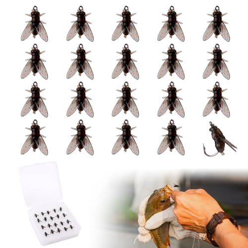 20stk Fliegenfischköder, 9x8x6mm Fliegenköder Fliegende Köder Fliegenfischer-Set für Forellen Fliegenfischen Weiche Angelköder Fliegenfischköder zum Angeln Haken Ausrüstung Männer 20stk Fliegenfischköder, 9x8x6mm Fliegenköder Fliegende Köder Fliegenfischer-Set für Forellen Fliegenfischen Weiche Angelköder Fliegenfischköder zum Angeln Haken Ausrüstung Männer von NQEUEPN