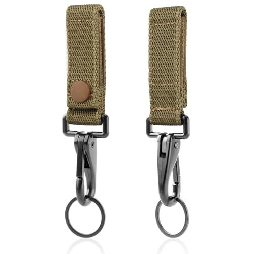 NQEUEPN 2 Stück Schlüsselhalter Gürtel, Robuster Gürtelhalter-Clip mit Metalldruckknopf und Nylon-Molle-Gurt passend für 3,8-5,7cm Breite Gürtel Schlüsselring-Clip Schlüsselbund Ausrüstung Organizer NQEUEPN 2 Stück Schlüsselhalter Gürtel, Robuster Gürtelhalter-Clip mit Metalldruckknopf und Nylon-Molle-Gurt passend für 3,8-5,7cm Breite Gürtel Schlüsselring-Clip Schlüsselbund Ausrüstung Organizer von NQEUEPN