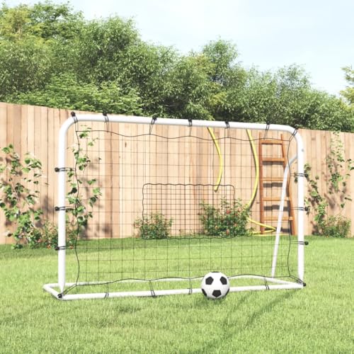 Athletics Fußballnetz, Rebounder, Weiß und Schwarz, 184 x 61 x 123 cm, Stahl und PE Fußball von NQJIBUE