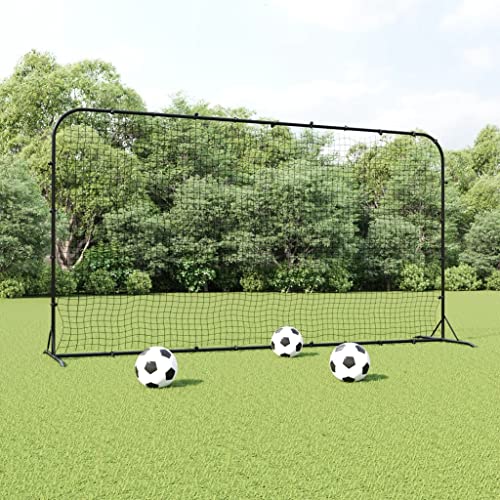 Leichtathletik, Fußball, Fußballtore & Netze, Fußball-Rebounder-Netz, schwarz, 366 x 90 x 183 cm, HDPE von NQJIBUE