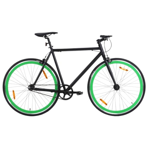 NQJIBUE Outdoor Freizeitfahrrad Fixed Gear Fahrrad Schwarz und Grün 700c 51cm Radfahren von NQJIBUE