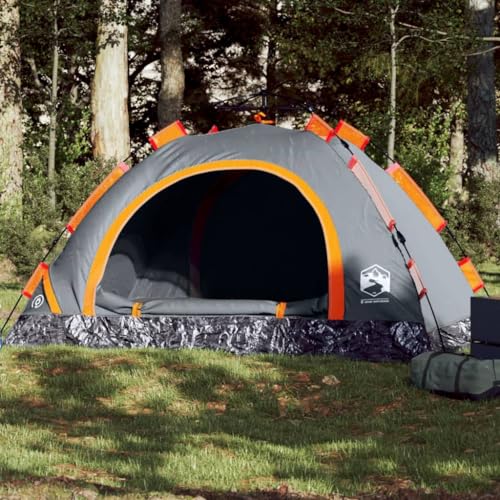 Outdoor Freizeit Camping Zelt 3 Personen Orange Schnellverschluss Camping & Wandern von NQJIBUE