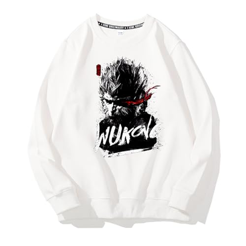 NQYZZFA Wukong Sweatshirt – Creative Monkey King 3D-bedrucktes Baumwoll-Sweatshirt Für Herren Und Damen, Lockeres, Lässiges Oberteil, Halloween-Kleidung,2XL,White von NQYZZFA