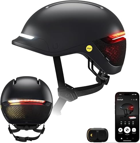 Unit 1 FARO Smart Helm | MIPS & LED-Leuchten | Zertifiziert für Fahrräder, E-Bikes und Roller | Unfallerkennung, Blinker und Bremslichter | iOS/Android-App-kompatibel (Klein) von NRO