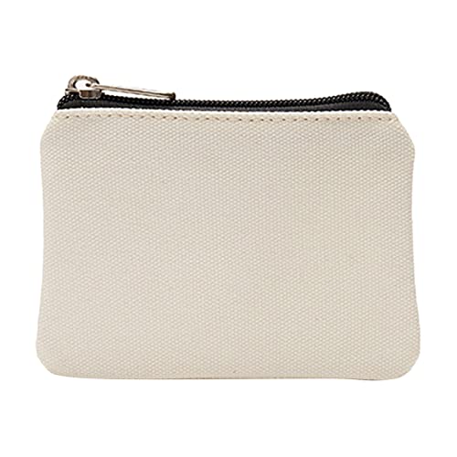 NSOT Big Wallets Colorful Cotton Canvas Change Bag Card Bag Simple Small Cloth Bag Storage Bag Large Capacity Card Holder Wallet (White, One Size) von NSOT