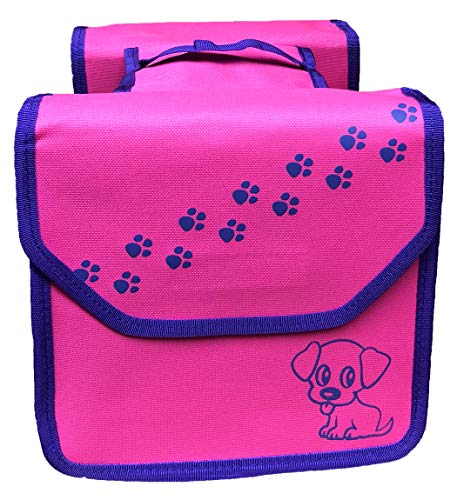 NTA Kinder Fahrradtasche Gepäckträgertasche Doppelpacktasche im Hunde Design - Farben: Hund rosa lila - für Mädchen und Hundeliebhaber NTA Kinder Fahrradtasche Gepäckträgertasche Doppelpacktasche im Hunde Design - Farben: Hund rosa lila - für Mädchen und Hundeliebhaber von NTA
