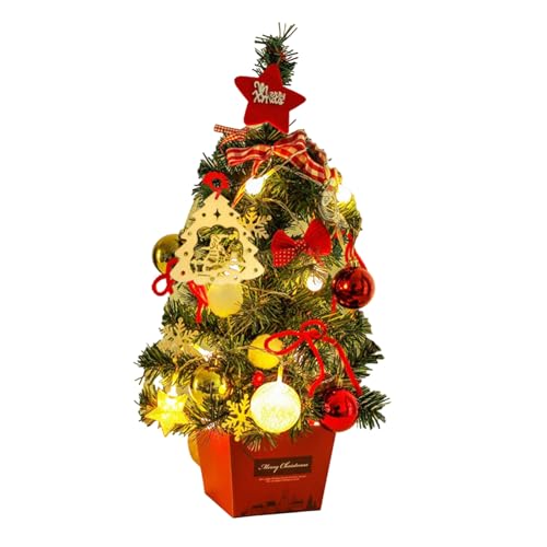 NTALJC 1 Stück Kleiner Weihnachtsbaum mit Ornament für Tischdisplay, platzsparende Heimdekoration, Elegantes Desktop-Ornament von NTALJC