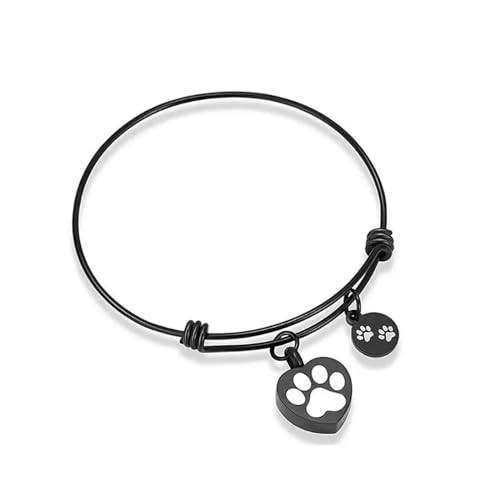 NTALJC Einäscherung Armreifen für Asche für Haustiere Andenken einstellbare Drahtarmarm Hold Hunde/Katzenpfoten Druck Herzgedenken Armband von NTALJC