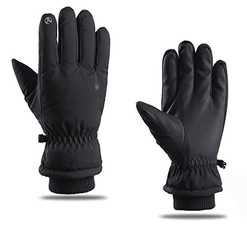 NTALJC Professionelle Skihandschuhe, Touchscreen-Fleece, Winter, warme Snowboard-Handschuhe, Motorrad-Thermo-Schneehandschuhe (Farbe: Schwarz, Größe: Einheitsgröße) von NTALJC