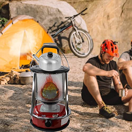 NTALJC Tragbare Kerosin-Ölheizung, effizienter Camping-Heizofen für Rucksackreisen, Wandern ohne Strom, Kerosin-Heizofen, Edelstahl, langlebig (4,6 l/rot) von NTALJC