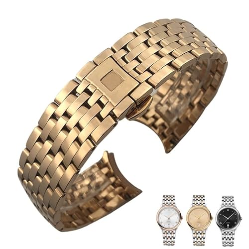 NTALJC Uhrenarmband aus Edelstahl mit gebogenem Ende, 20 mm, 16 mm, 19 mm, 316L, für Omega DE VILLE Prestige Orbis Edition Uhrenarmband, Faltschließe von NTALJC