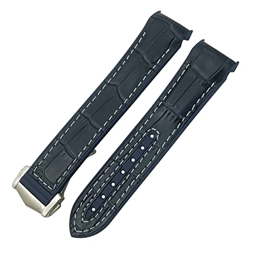 NTALJC Uhrenarmband für Omega Planet Ocean Seamaster Diver 300, spitzer Verschluss, Silikon-Uhrenarmband, Gummi, Nylon, Leder, 19, 20 mm, 22, 21 mm von NTALJC