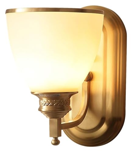 NTALJC Wandleuchte, Kupfer-Wandleuchte, Wohnzimmer, Schlafzimmer, Nachttischlampe, einfache Innenwandleuchte, Beleuchtungskörper, Lampen, Retro-Treppenhaus, Wandleuchte, Wandleuchte von NTALJC