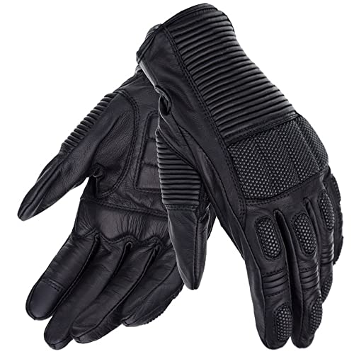 Spezielle Handschuhe für das Motorradfahren, Herren- und Damen-Winterreit-Lederhandschuhe, winddicht und sturzsicher, Retro-Motorradfahrer-Handschuhe, Fingergelenke, winddichtes und atmungsaktives von NTALJC