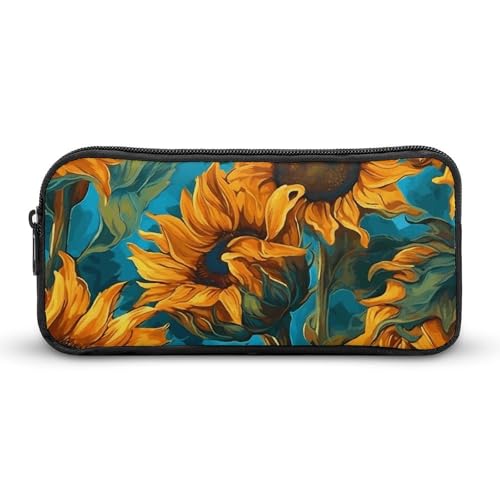 NTVOWPZO Federmäppchen, ästhetisches Stiftetui, Sonnenblumenmuster, tragbare Stifttasche, Make-up-Tasche, Schreibtisch-Organizer für Büro, Stil, 22 x 12 x 5 cm, Federmäppchen, Stil:, 22*12*5cm, von NTVOWPZO