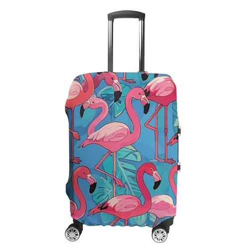 NTVOWPZO Gepäckabdeckungen für Koffer, Reisegepäck, Kofferschutz, Flamingos, elastische Kofferabdeckung, waschbar, passend für 48,3 - 81,3 cm (19 - 32 Zoll) Gepäck, Stil:, M von NTVOWPZO