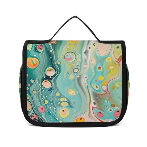 NTVOWPZO Kulturbeutel für Damen, Reise-Kulturbeutel, abstrakter Malstil, Kosmetik-Organizer, Make-up-Tasche, Stil, 22,5 x 18,5 cm, Stil, 22,5 x 18,5 cm, Stil:, 22.5x18.5cm von NTVOWPZO