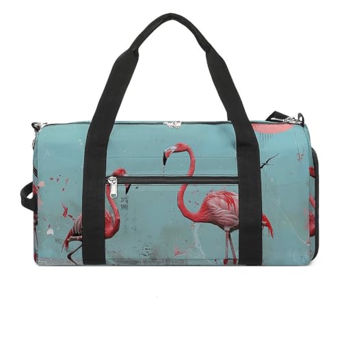 Sporttasche für Herren und Damen, Reisetasche, Motiv: Flamingo im Wasser, Handgepäck, Wochenendtasche mit Schuhfach, Stil, Einheitsgröße, Einheitsgröße, Stil:, Einheitsgröße von NTVOWPZO