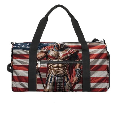 Sporttasche für Herren und Damen, Reisetasche, USA-Flagge, amerikanische Spartaner, Handgepäcktasche mit Schuhfach, Stil, Einheitsgröße, Einheitsgröße, Stil:, Einheitsgröße von NTVOWPZO