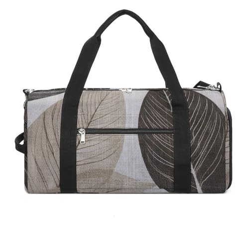 Sporttasche für Herren und Damen, Reisetasche, weißes Blattmuster, Handgepäcktasche mit Schuhfach, Stil, Einheitsgröße, Stil, Einheitsgröße, Stil:, Einheitsgröße von NTVOWPZO