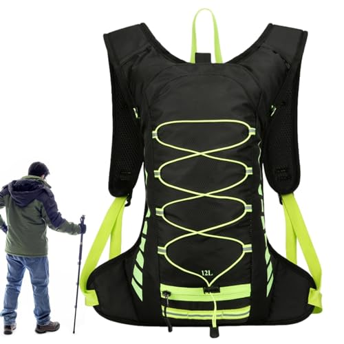 Trinkrucksack | Große Kapazität Leichte Fahrradtasche - Verstellbarer Turnbeutel Atmungsaktiver Wasserrucksack für Wandern Ski Radfahren Skating von NUDGE