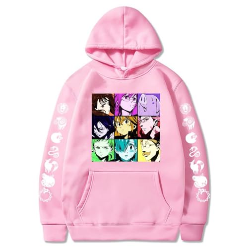 NUEKDLE 2024 Klassische Japanische Manga Sieben Todsünden Gedruckt Lose Hoodie Hoodie Hoodie Herbst Kleid Männer color2||4XL von NUEKDLE