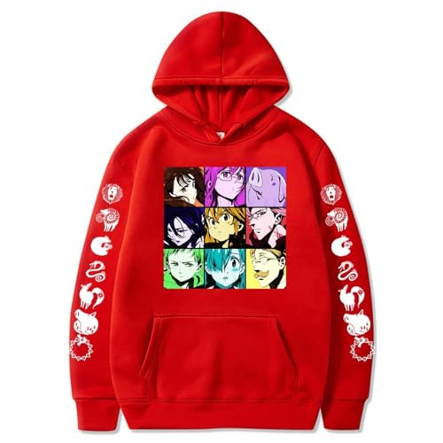 NUEKDLE 2024 Klassische Japanische Manga Sieben Todsünden Gedruckt Lose Hoodie Hoodie Hoodie Herbst Kleid Männer color5||XXS von NUEKDLE