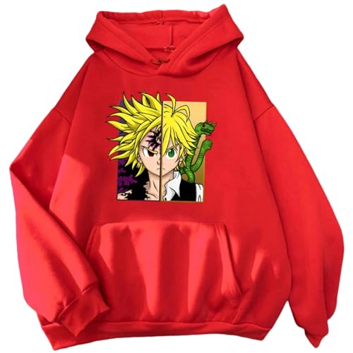 NUEKDLE Manga Die Sieben Todsünden Männer Und Frauen Hoodies Anime Sportswear Lange Ärmel Bequeme Casual Straße Lose Hochwertige Paar Gleiche Art Kleid-color2||XS von NUEKDLE