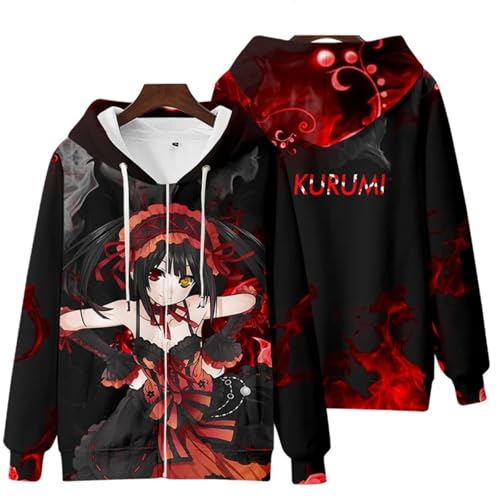 NUEKDLE Neueste Anime Date A Living Girl Tokisaki Kurumi Albtraum Frauen Männer Kapuzen Sweatshirt Y2k Harajuku Jungen Mädchen Kinder Jacken Hoodies-color10||4XL von NUEKDLE